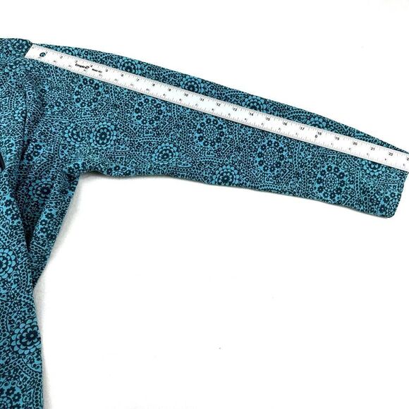 Patagonia Teal Vintage Floral 1/4 Zip‎ Hooded Sweatshirt Women’s M - Picture 10 of 11